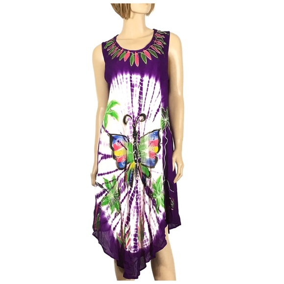 Beach Angels Dresses & Skirts - Beach Angels Butterfly Tie Dye Dress Swim Cover Up Beach Angels Dresses & Skirts - Beach Angels Butterfly Tie Dye Dress Swim Cover Up